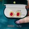 Aretes de Encaje Ovalados Incrustados de Diamantes y Anillo a Juego para Mujer, Estilo Lujo Ligero Transfronterizo, Collar de Oro Arena Vietnamita, Joyería de Lujo de Yiwu