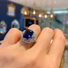 Europa y Estados Unidos popular anillo de tesoro de color simulación joyería de temperamento anillo de apertura ajustable retro piedra principal 10*12
