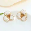 Brincos de Gota de Óleo de Flor da Moda Europeus e Americanos de Venda Quente Transfronteiriça para Mulheres, Cor Multicolorida Opcional, Brincos e Brincos de Alta Qualidade, Elegantes e Modernos