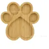 Bandeja Creativa para Snacks de Bambú con Forma de Pata de Perro, Plato de Cena de Madera Maciza, Plato para Desayuno de Comida Complementaria para Niños, Plato de Decoración para el Hogar