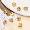 Novas Contas Espaçadoras Francesas de Alta Qualidade Cravejadas com Diamantes Aço Inoxidável Revestido a Vácuo Cor Duradoura Espaçador Cristal Material para Miçangas DIY