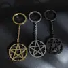Design Europeu e Americano Personalizado Estrela de Cinco Pontas Geométrico Redondo Pingente Colar Chaveiro Montagem Pingente Roupas Acessórios Versáteis