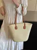 Bolsa de palha feminina bolsa de verão bolsa de praia bolsa grande capacidade bolsa de ombro trançada bolsa de palha de vime bolsa balde moderna
