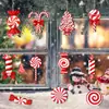 Enfeites de Pirulito Doce de Natal para Decoração de Árvore de Natal Pingente de Bola de Basto de Menta de Madeira Pendurado