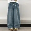 Jeans de mezclilla estilo nuevo para primavera y otoño para niñas mayores, ropa infantil, jeans bordados con corazón elegantes y versátiles para niñas