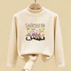 Camiseta Interior Térmica Suave de Media Altura para Niños de Primavera y Otoño, Top de Manga Larga Estampado para Niñas de Otoño e Invierno, Top Cálido de Moda