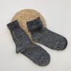Calcetines de Invierno Transfronterizos Estilo Japonés Engrosados Cálidos Color Sólido Pelo de Conejo para Mujer Ins Delgados Rayados Volteables de Caña Media Lana Apilados