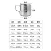 Jarra de aço inoxidável 304 para espumar café com escala e bico pontiagudo, copo espessado para espumar leite para máquina de café, ferramenta de espumar
