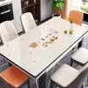 Jogo americano lavável à prova de óleo à prova d'água anti-queimadura isolante térmico protetor de mesa de vidro macio pvc tapete retangular para mesa de centro