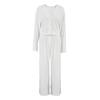 2024 Europeo y Americano Invierno Blanco Tejido Suelto Cómodo Manga Larga Pantalón Dos Piezas Transfronterizo Ropa de Casa para Mujer Venta al por Mayor