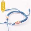 Cuerda de Mano Tejida de Flor de Durazno Semiterminada Diseño DIY Pulsera Portátil Cuentas de Transferencia Tarjeta de Mano Hebilla Segura Pulsera para Mujer