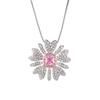 Transfronteiriço tremolo estilo nacional retro jóias de três peças rosa anel brincos colar micro incrustado com brincos de pingente de diamante
