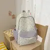 Mochila com estampa floral de rosas estilo delicado, vibe de protagonista feminina estilo coreano, festa de estudantes, viagem, tirar fotos, boas fotos, mochila pequena