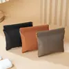 Bolso Premium de Cuero Negro Granulado con Cierre Automático para Joyería Bolsas de Almacenamiento para Joyería Bolsos Pequeños para Cosméticos y Labiales