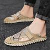Novas Sandálias de Malha para Homens Primavera 2026, Sapatos de Praia Masculinos da Moda, Sapatos Respiráveis Fechados na Ponta com Solado Macio, Estilo Meio Chinelo Masculino