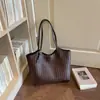 Bolsa Grande Capacidade Feminina 2026 Novo Estilo Tendência Outono Retrô Textura Trançada Meilade Bolsa Tote para o Trabalho Bolsa de Ombro