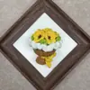 Mini Ramo de Tejido de Lana Hecho a Mano Colgante de Flor de Mano Muñeca de Algodón Crochetada Accesorios DIY Material para Llavero
