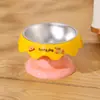 Comedero para Mascotas Acero Inoxidable Comedero para Gatos Comedero para Perros con Patas Altas Protección del Cuello Antivuelco Color Dopamina Alimentador para Gatos Comedero para Gatos Comedero para Perros