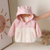 Chaqueta Nueva de Otoño 2025 para Bebé, Chaqueta Cortavientos con Capucha de Gatito Estilo Coreano para Recién Nacidos, Ropa de Abrigo Elegante para Niños