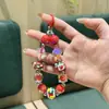 Série de Natal Corrente para Celular Bola de Pelo Case para Celular Pintado à Mão com Contas Chaveiro Pingente de Bolsa Decoração de Atmosfera Festiva
