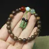 Shen Guibao 8mm Pulseira de Contas de Buda Guofeng Pulseira de Bambu Rosário de Madeira Joias Wen para Brincar atacado