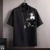 Venta Directa de Fábrica Camiseta de Verano para Hombre de Manga Corta Marca de Moda Dobladillo Redondo Top Holgado Juventud Color Sólido Camiseta Versátil