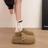 Chinelos Fechados Retro de Solado Grosso 2026 Calçados Slip-on Birkenstock para Mulheres Estilo Fivela Simples Moda Casual Primavera/Verão Antiderrapante