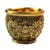 Pote de Latão Luxuoso com Padrão de Dragão, Pote Pixiu, Pote Tigela de Tesouro, Cinzeiro Criativo, Ornamento Feng Shui, Decoração de Cobre Puro