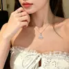 Novo Estilo Saia Colar Vazada em Forma de Leque Cravejada de Diamantes, Design de Nicho, Luxo Leve, Sensação de Alta Qualidade, Corrente para Clavícula, Corrente de Pescoço Versátil para o Dia a Dia para Mulheres