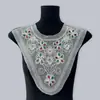 Bordado de Malha Resistente com Contas Flor de Strass para Roupas Decoração de Gola Frontal para Vestido de Casamento Acessórios