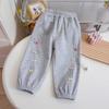 Pantalones de chándal casual de moda para bebés Niñas Primavera y Otoño Estilo Coreano Versátil Ropa de Otoño Pantalones deportivos modernos para niñas pequeñas