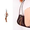 Ins Moda Simples Feito à Mão Couro PU Trançado Versátil Bolsa Pingente Chaveiro de Carro Acessórios Fábrica Atacado