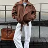 Europeu e Americano Transfronteiriço 2024 Primavera e Outono Novo Maillard Retro Moda Casual Marrom Curto Solto Jaqueta para Mulheres