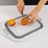 Tabla de Cortar Plegable, Tabla de Cocina Multifuncional, Tabla Drenante Antideslizante, Lavabo Doble Propósito para Lavar Verduras, Tabla de Cortar Portátil para el Hogar