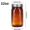 Botella Mason Transfronteriza de 32 oz 86 mm Tanque de Fermentación para Pepinillos 70 mm Tarro para Mermelada Té Granos de Café Té Tarro Mason Ámbar