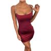 2022 nuevo vestido de tirantes con diamantes de imitación de industria pesada de ropa sexy europea y americana para mujer, vestido ajustado de corte bajo