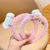Nueva diadema para niños, antideslizante, de Corea del Sur, con horquilla para el pelo, de peluche para estudiantes, linda diadema para lavarse la cara con las orejas de niña