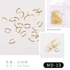 Arte de Unhas Ultra-Fina Liga Metálica Estrela do Mar e Lua Círculo Vazado Adesivos de Unha Decorações de Rebite Dourado Galvanizado Mini
