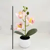 Flor Simulada Cymbidium Planta en Maceta Decoración Escandinava Oficina Sala de Estar Escritorio Interior Bonsái Planta Verde Adornos Flor Simulada
