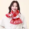 Bufanda de Punto de Copo de Nieve de Doble Cara para Mujer, Estilo Coreano Otoño e Invierno, Engrosada para Calidez, Tacto de Alta Gama, Chal Vintage