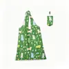 Bolsa de compras plegable en stock creativa bolsa de compras portátil transfronteriza poliéster 190T bolsa de compras de supermercado con estampado al por mayor
