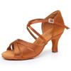 Novos Sapatos de Dança Latina para Mulheres, Sapatos de Dança Macios para Adultos, Salto Médio-Alto Feminino Padrão Nacional Cha-Cha Sapatos de Dança para Performance Indoor