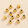 Cobre dorado francés antiguo chapado en oro de 18 quilates amor cuentas sueltas patrón de martillo circonita incrustada cuentas de azúcar pulsera DIY pulsera accesorios de joyería