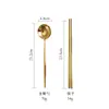 Estilo Portugués 304 Oro Espejo Cubiertos para Comida Occidental Cuchillo y Tenedor para Bistec Tenedor y Cuchara de Postre Cuchara de Café Palillos