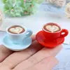 Mini adornos para decoración de casa de muñecas, tazas de café mini simuladas, granos de café, fabricante de accesorios de resina para bricolaje