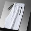 Pantalones cortos de verano de seda fría de secado rápido para hombre 2023, marca de moda masculina, pantalones casuales deportivos holgados de talla grande de cinco largos para hombre
