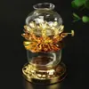 Lámpara de Aceite de Vidrio Cerámico Lámpara de Buda Adornos Chinos Lámparas Chapadas en Oro Queroseno Fuego de Agua Aleación Transfronteriza
