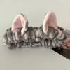 Lindo Diadema de Orejas de Gato de Felpa al por Mayor para Mujer Otoño e Invierno Súper Lindo Tridimensional Lavar Cara Maquillaje Manga a Prueba de Humedad Muñequera Rayada