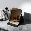 Espejo de Maquillaje Plegable Portátil de PU para Estudiantes Mujeres, Espejo de Retoque de Escritorio para Dormitorio, Diseño Artístico, Mini Espejo Portátil al por Mayor