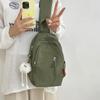 Bolsa de Peito Simples Estilo Japonês Bolsa de Ombro Casual Diária para Viagem de Estudante Compras Bolsa Transversal Impermeável Color Sólido da Moda para Deslocamento